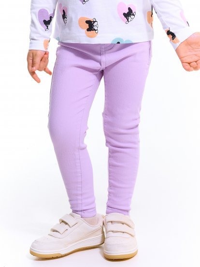 Základné elastické skinny jeansy s vysokým pásom
