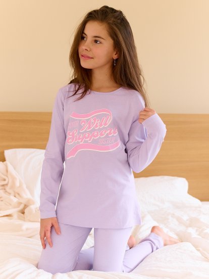 Cotton pyjamas with print