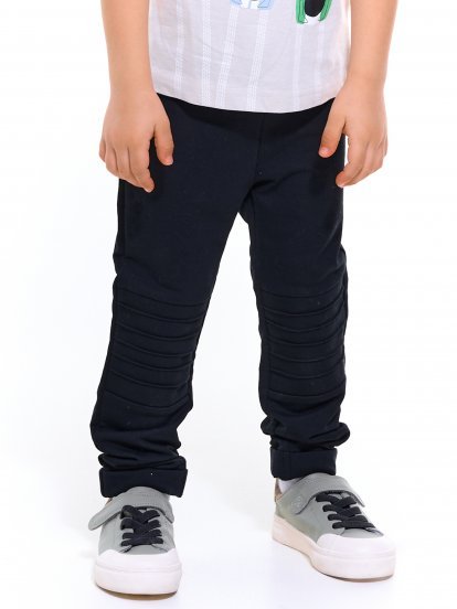 Biker leggings with stitching on knees