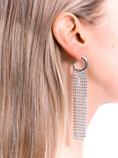 Long metallic earrings