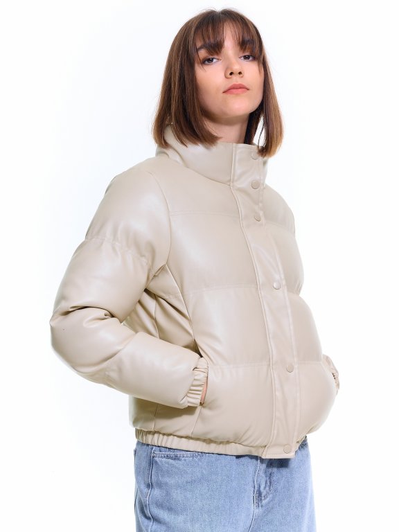 Faux lether padded jacket