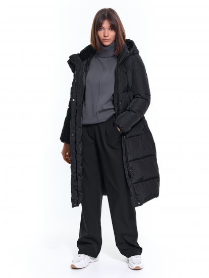 Longline quilted winter jacket