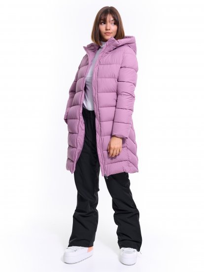 Long quilted winter jacket