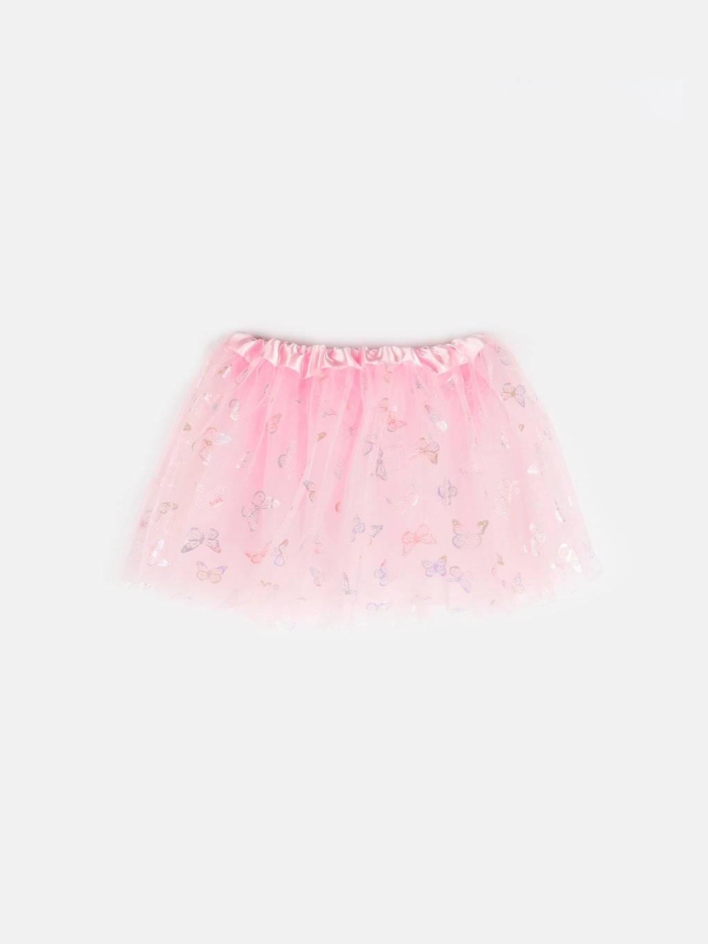 Tulle skirt with silver print
