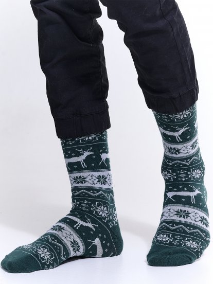 Vysoké ponožky s vánočním motivem