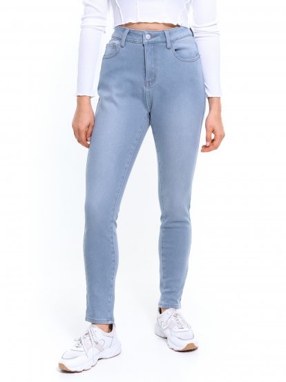 Zateplené džínsy skinny