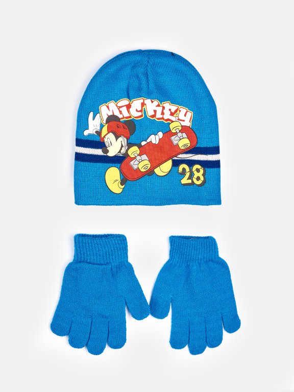 Set of cap and gloves Mickey Mouse