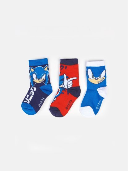 3 pack ankle socks Sonic