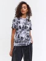 Cotton t-shirt with all over print