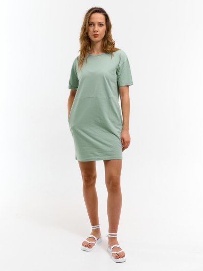 Basic sort sleeve mini dress