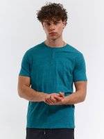 Melanżowa koszulka z guzikami