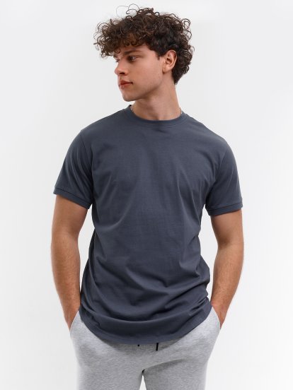 Basic cotton long fit t-shirt