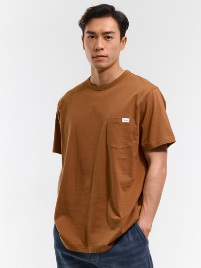 Základné bavlnené tričko s vreckom