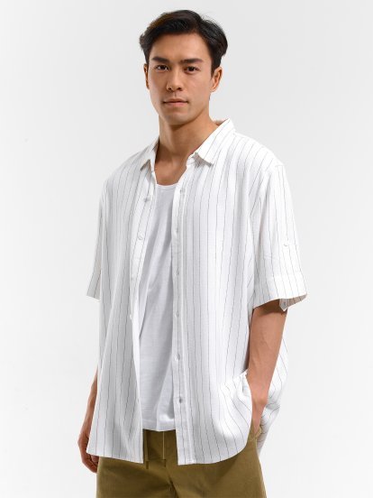 Shirt with linen regular fit