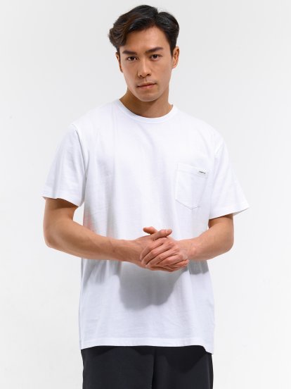 T-Shirt aus Baumwolle mit Brusttasche