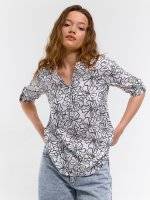 Ladies printed long sleeve blouse