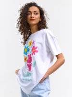 Oversize cotton t-shirt with print