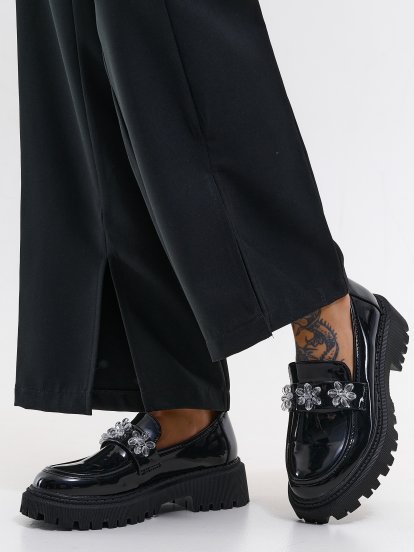 Platform loafers with decorative detail
