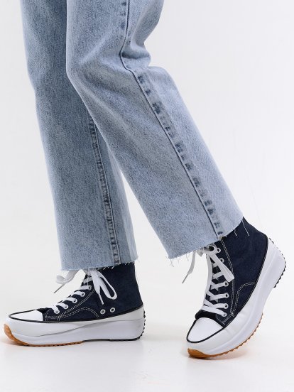 Lace-up ankle sneakers