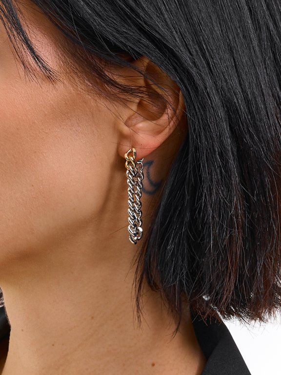 Metallic chain earrings