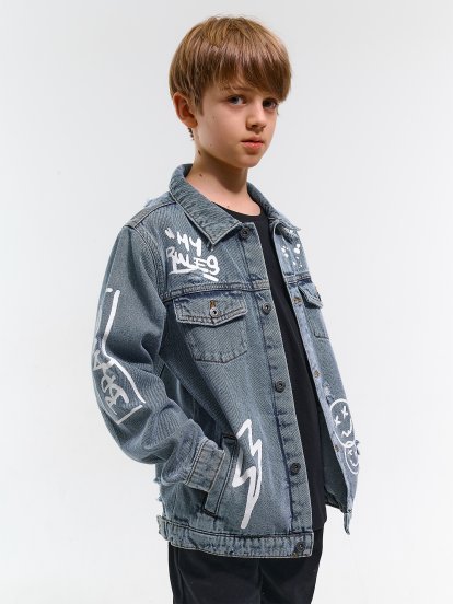 Denim jacket with print