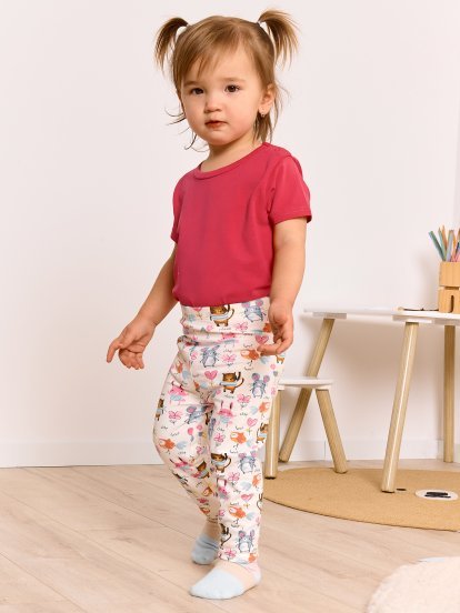Bawełniane legginsy dla niemowląt z nadrukiem