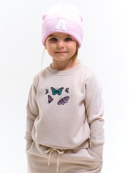 Sweatshirt with butterfly embro