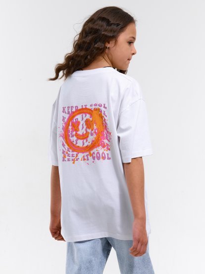Cotton oversize t-shirt with print