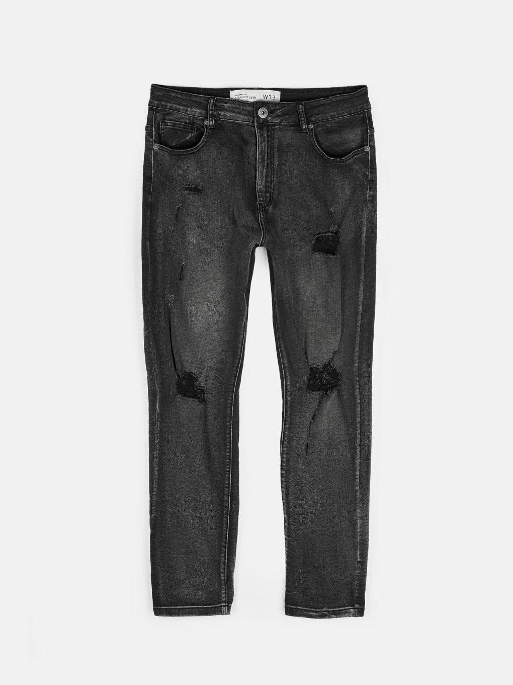 Jeans mit schmalerem Schnitt und Ripped-Effekt