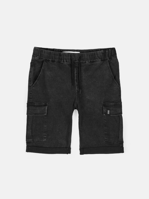 Denim cargo shorts regular fit