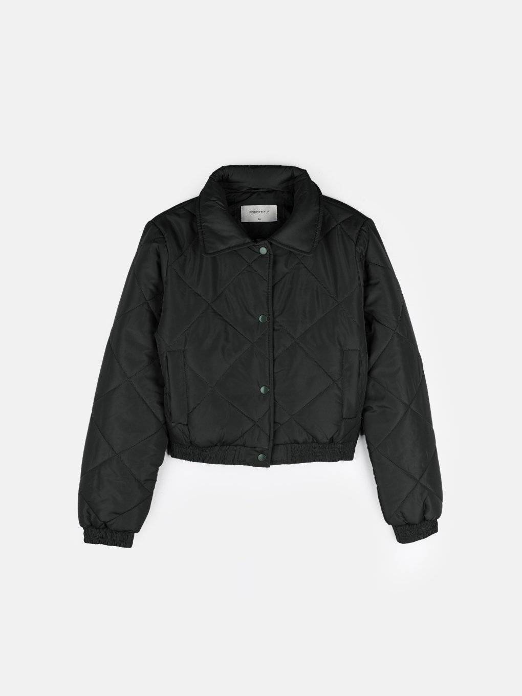 Cropped quilted bomber jacket