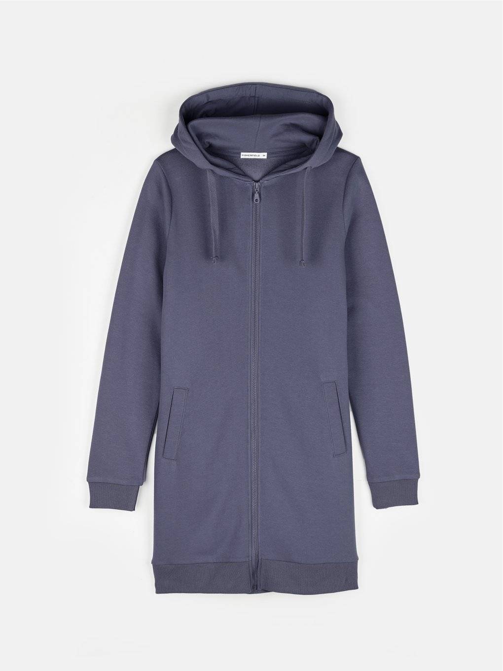 Longline zip-up hoodie with pockets