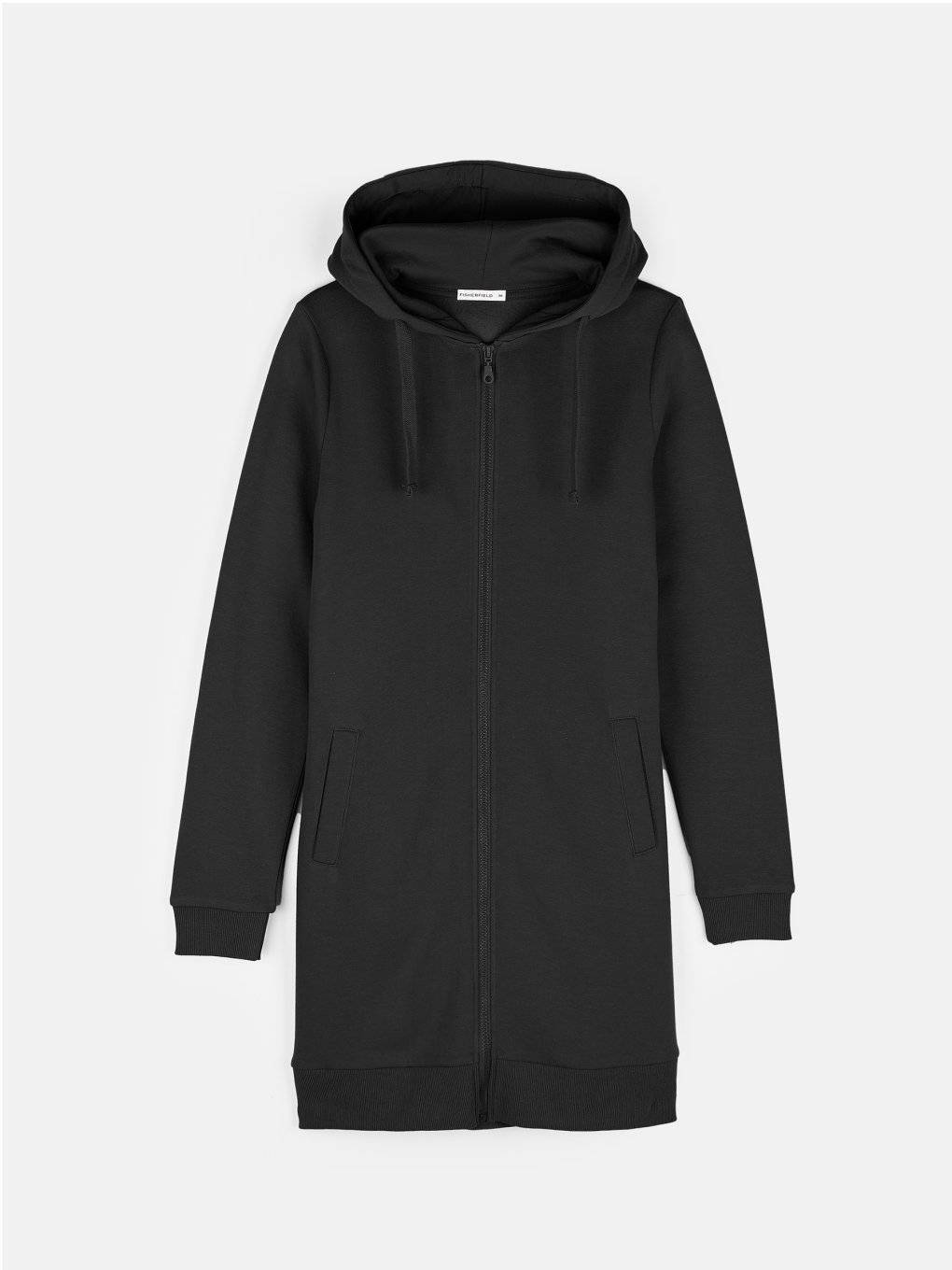 Longline zip-up hoodie with pockets