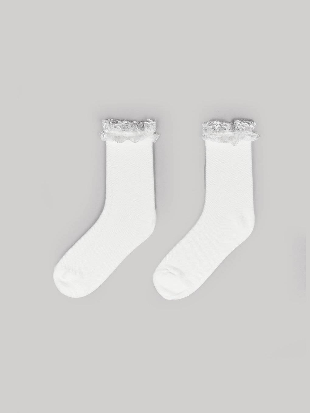 Hohe Socken mit Spitze