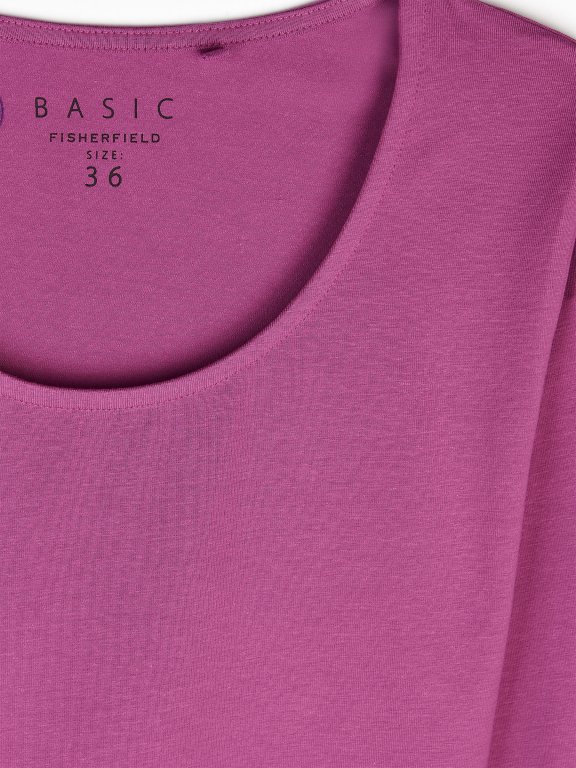 Basic stretch 3/4-sleeve t-shirt