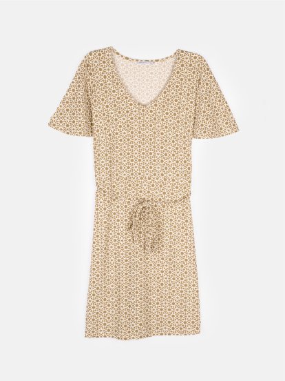 Ladies short sleeve printed dress