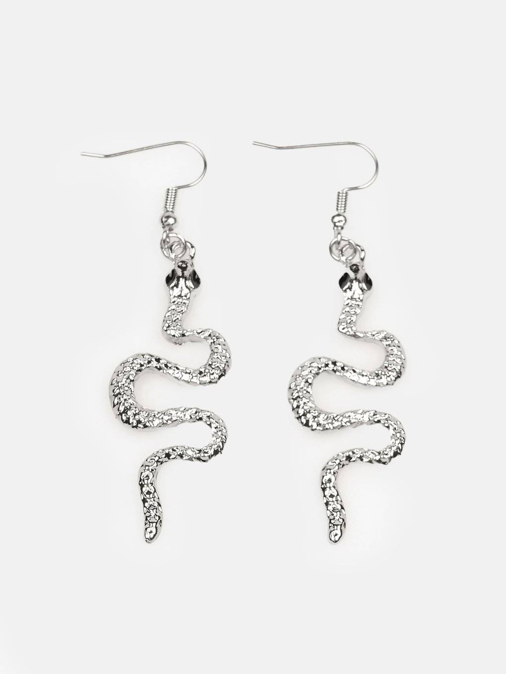 Earrings with snake design pendant