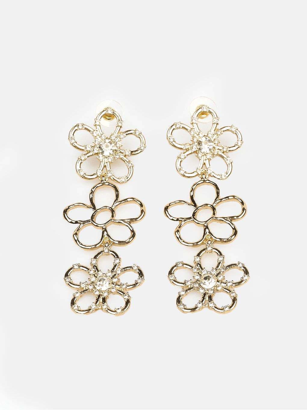Long floral earrings