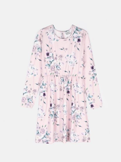 Floral printed long sleeve cosy dress
