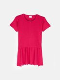 Cotton ribbed t-shirt with ruffle