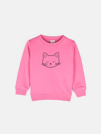 Sweatshirt with cat print