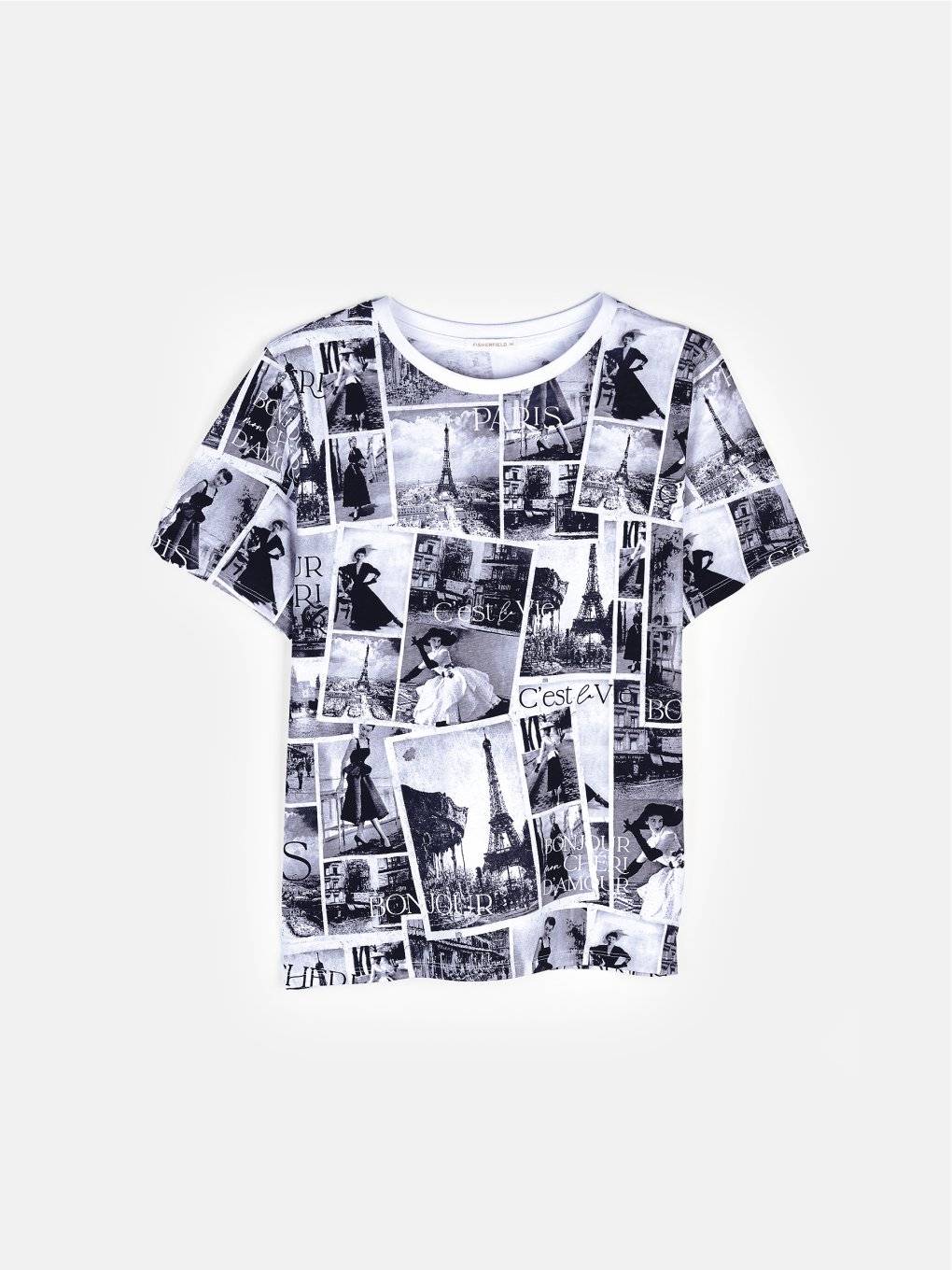 Cotton t-shirt with all over print