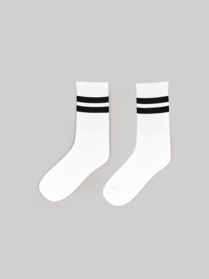 Crew socks with stripes