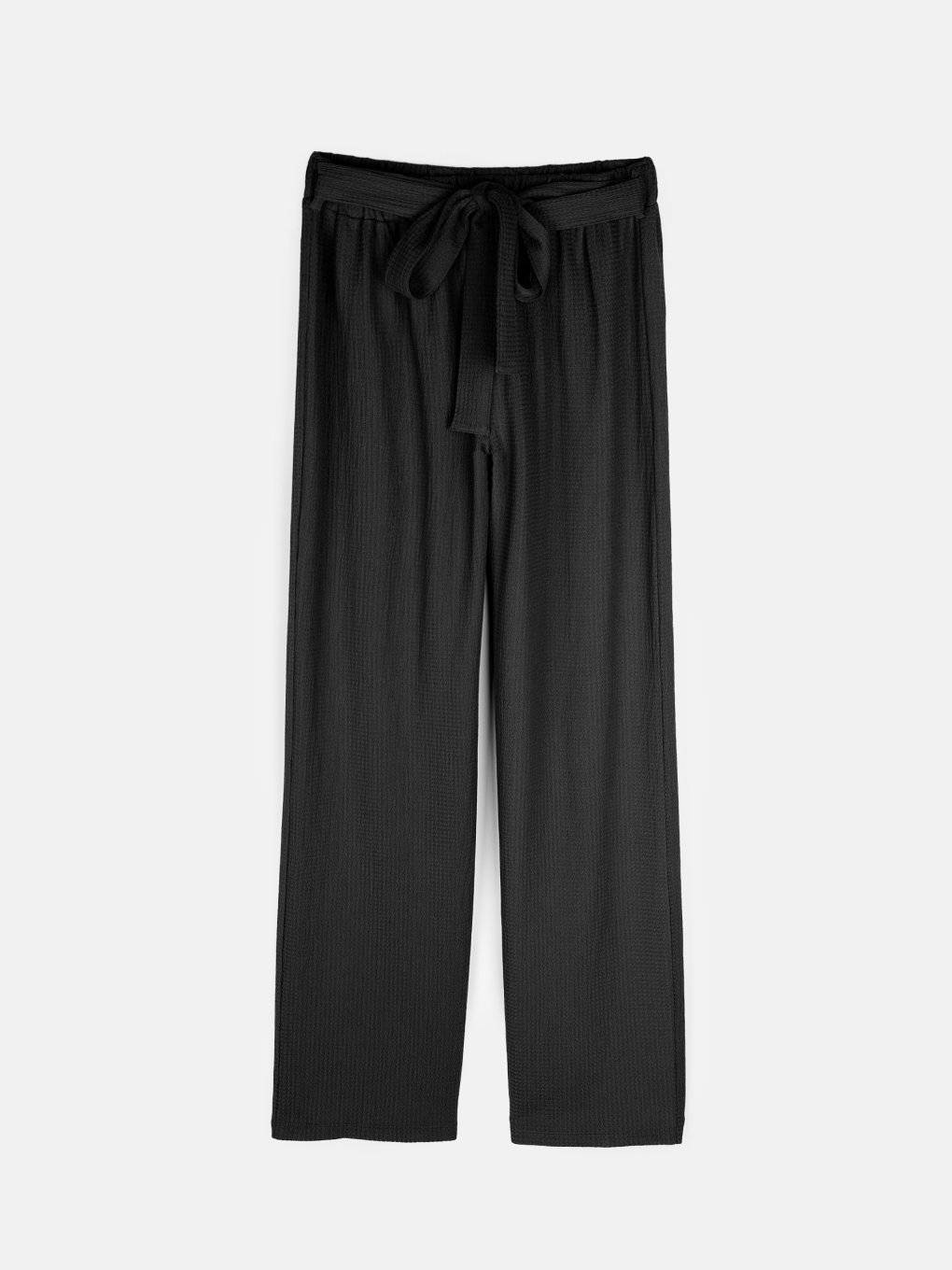 Structured wide leg pants with belt