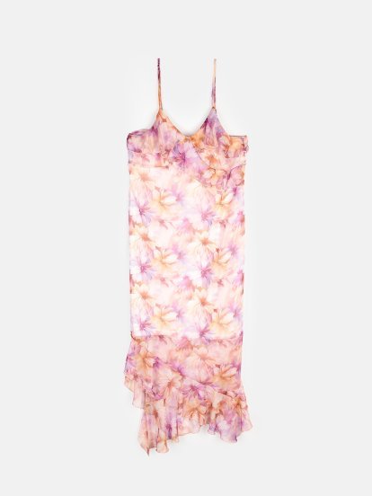 Ladies strap dress with floral print