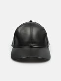 Faux leather baseball cap