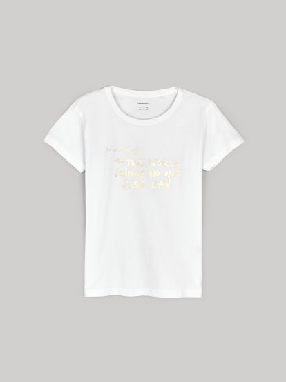 Cotton t-shirt with foil print