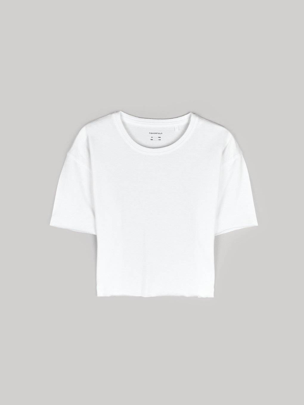 Basic krótki t-shirt z niewykończonym brzegiem