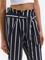 Striped pants with belt
