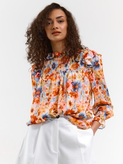 Bluză model floral, pentru femei